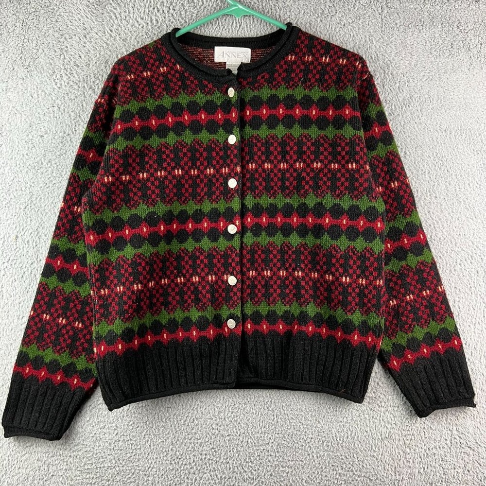 Vintage Casual Corner Annex Geometric Cardigan sweater size M‎